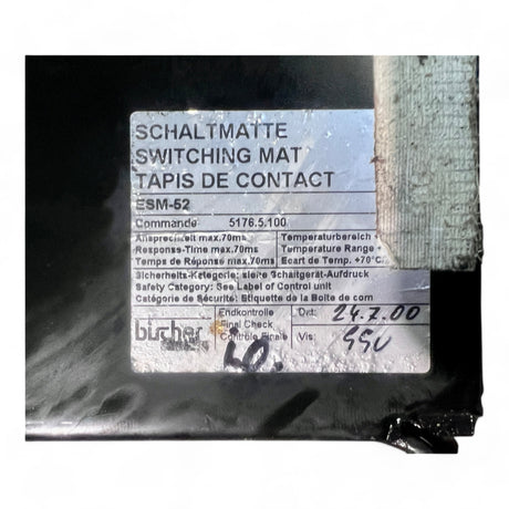 Homag Weeke Bircher Trittmatte Sicherheits-Schaltmatte ESM-21, 1200x500 mm schwarz 5176.5.100, 2082372 – Ansicht 7
