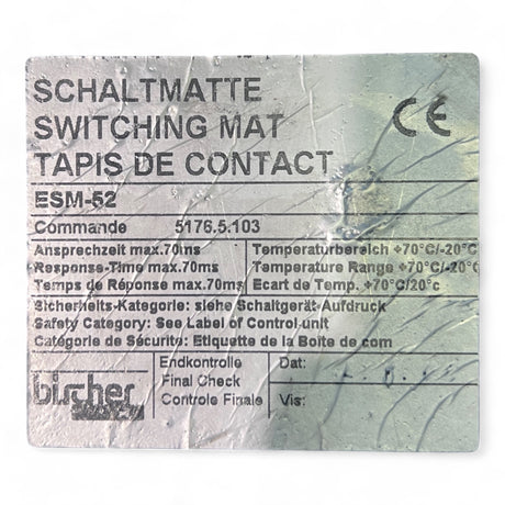 Homag Weeke Bircher Trittmatte Sicherheits-Schaltmatte ESM-52 1200x1250mm mit Noppen Nr- 5176.5.103 – Ansicht 6
