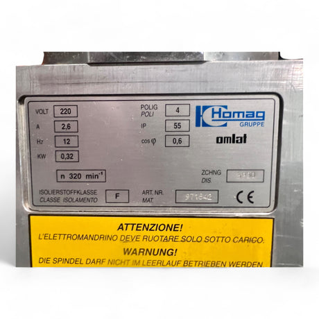 HOMAG Omlat Spindel 0,32 KW und Encoder IMG40S-1250 Motorspindel mit C-Achse 971842 Zeichnungsnummer 5930 – Ansicht 7