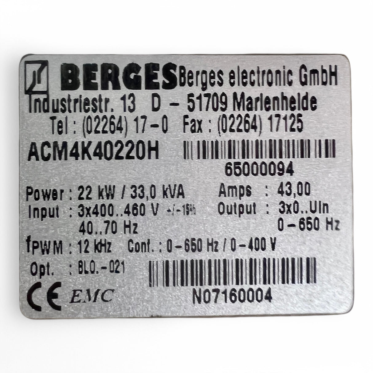 Berges ACM4K40220H Controller Frequenzumrichter 65000094 ‍ – Ansicht 15