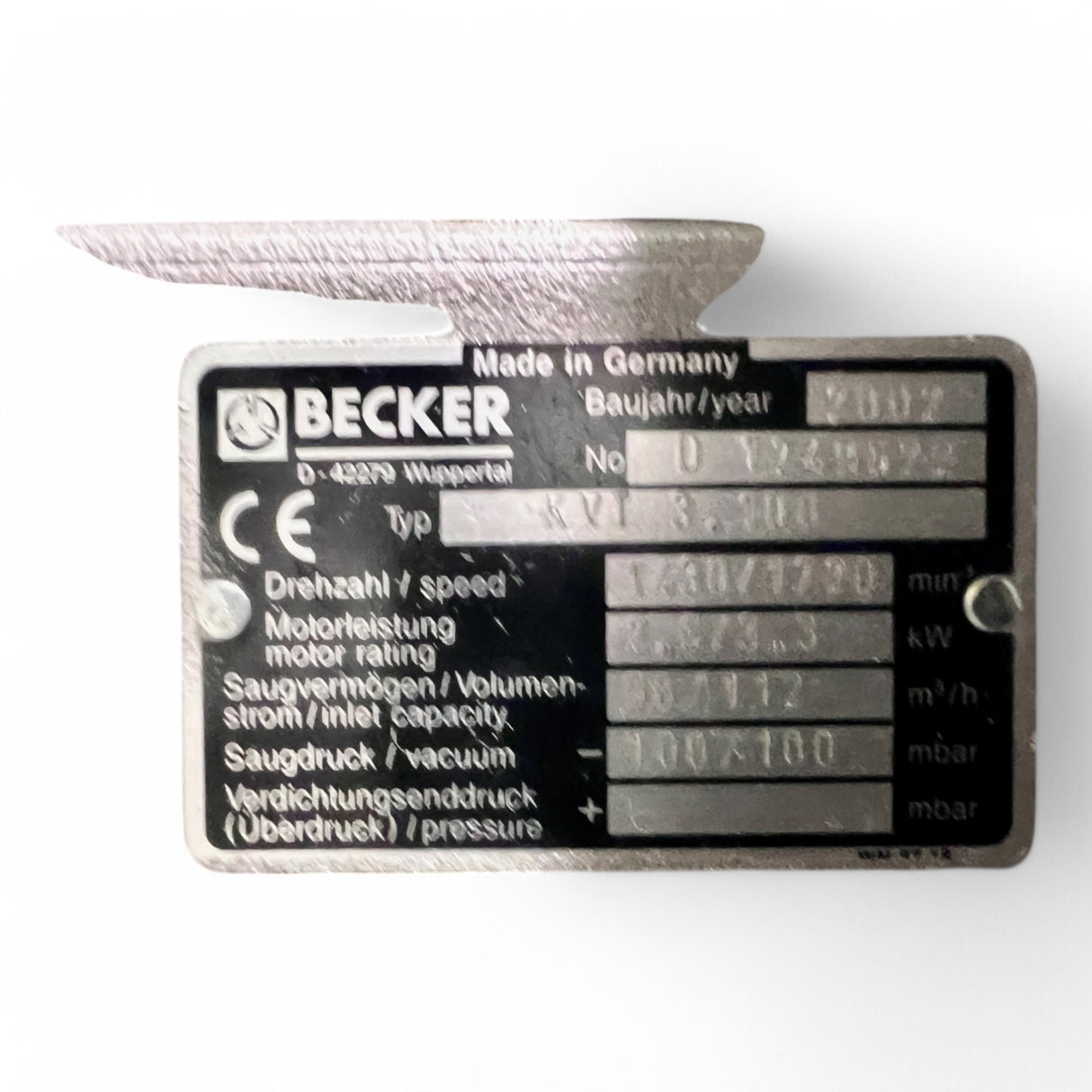 BECKER KVT 3.100 Trockenlaufende Drehschieber-Vakuumpumpe – Ansicht 9