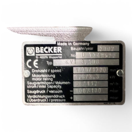 BECKER KVT 3.100 Trockenlaufende Drehschieber-Vakuumpumpe – Ansicht 9