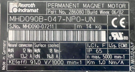 Rexroth Indramat MHD090B-047-NP0-UN Permanent Magnet Moto;, HOMAG, Weeke 2-214-95-1352 , 2-214-95-1342 – Ansicht 12