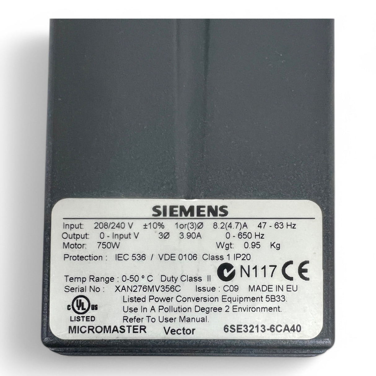 Siemens MICROMASTER Vector 6SE3213-6CA40 Frequenzumrichter – Ansicht 5