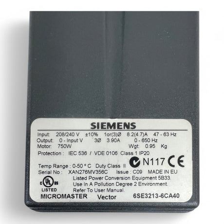 Siemens MICROMASTER Vector 6SE3213-6CA40 Frequenzumrichter – Ansicht 5