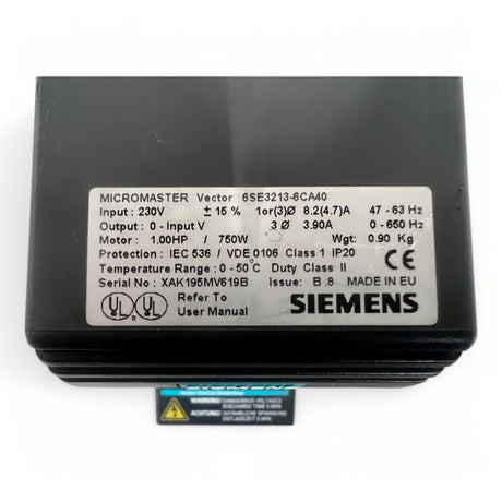Siemens MICROMASTER Vector 6SE3213-6CA40 Frequenzumrichter – Ansicht 5