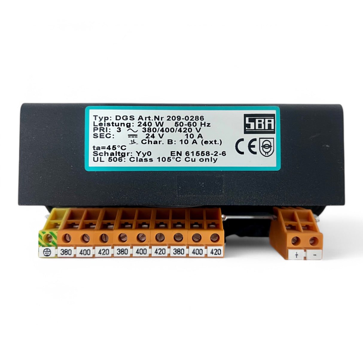 SBA Transformator DGS 209-0286 | 240 W | 24 V | 10 A – Ansicht 7