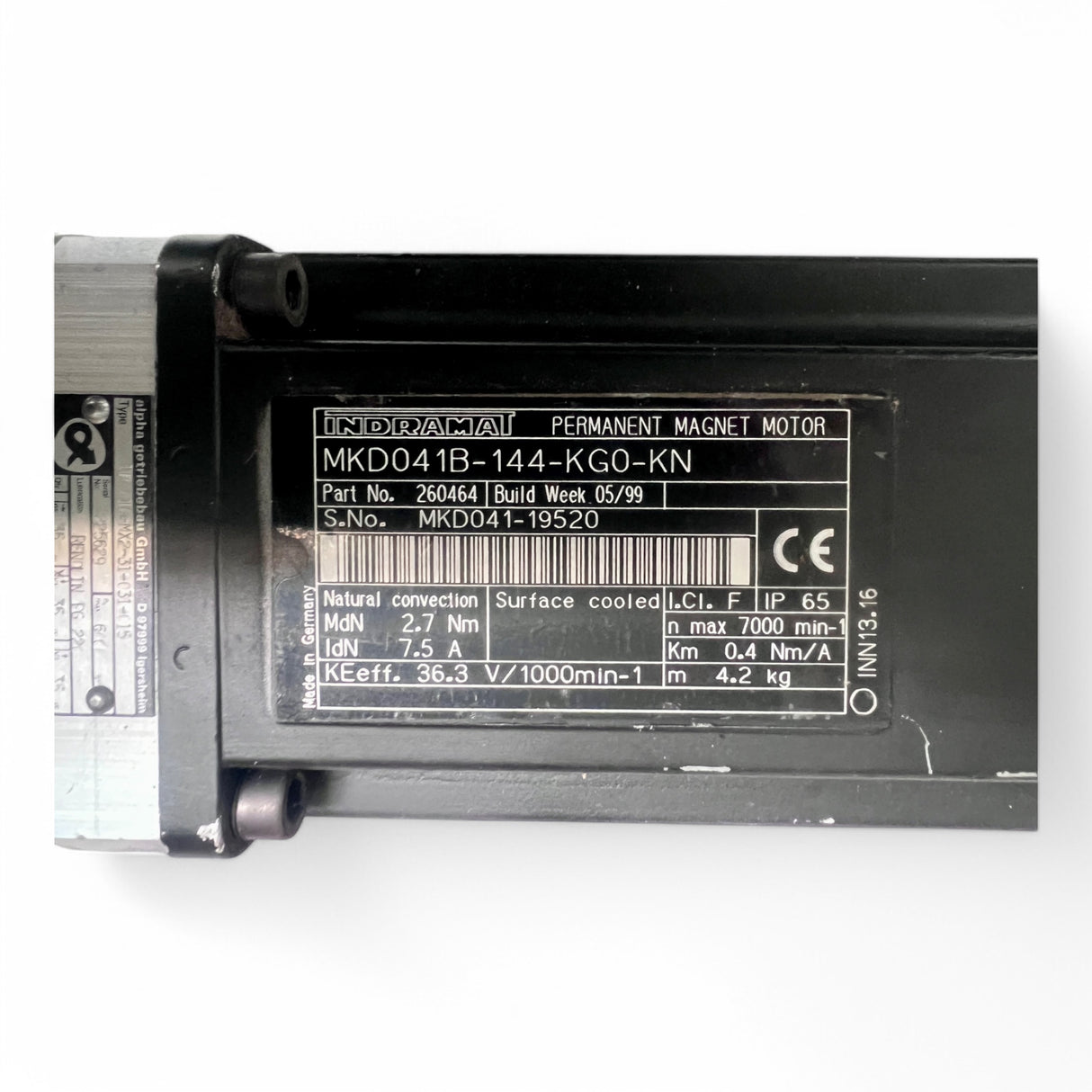 INDRAMAT MKD041B-144-KG0-KN Servomotor mit Alpha Getriebe TP 010-W2-31-C3I-015 – C-Achse für HOMAG mit Omlat Adaption