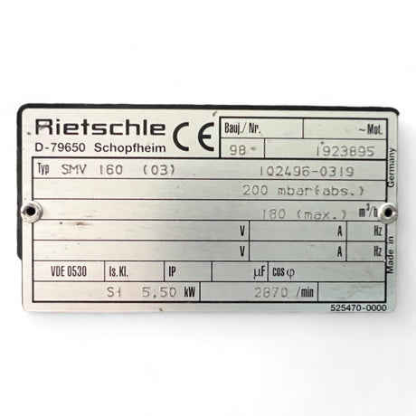 RIETSCHLE Seitenkanal-Vakuumpumpe SMV 160 COVAC – Ansicht 13