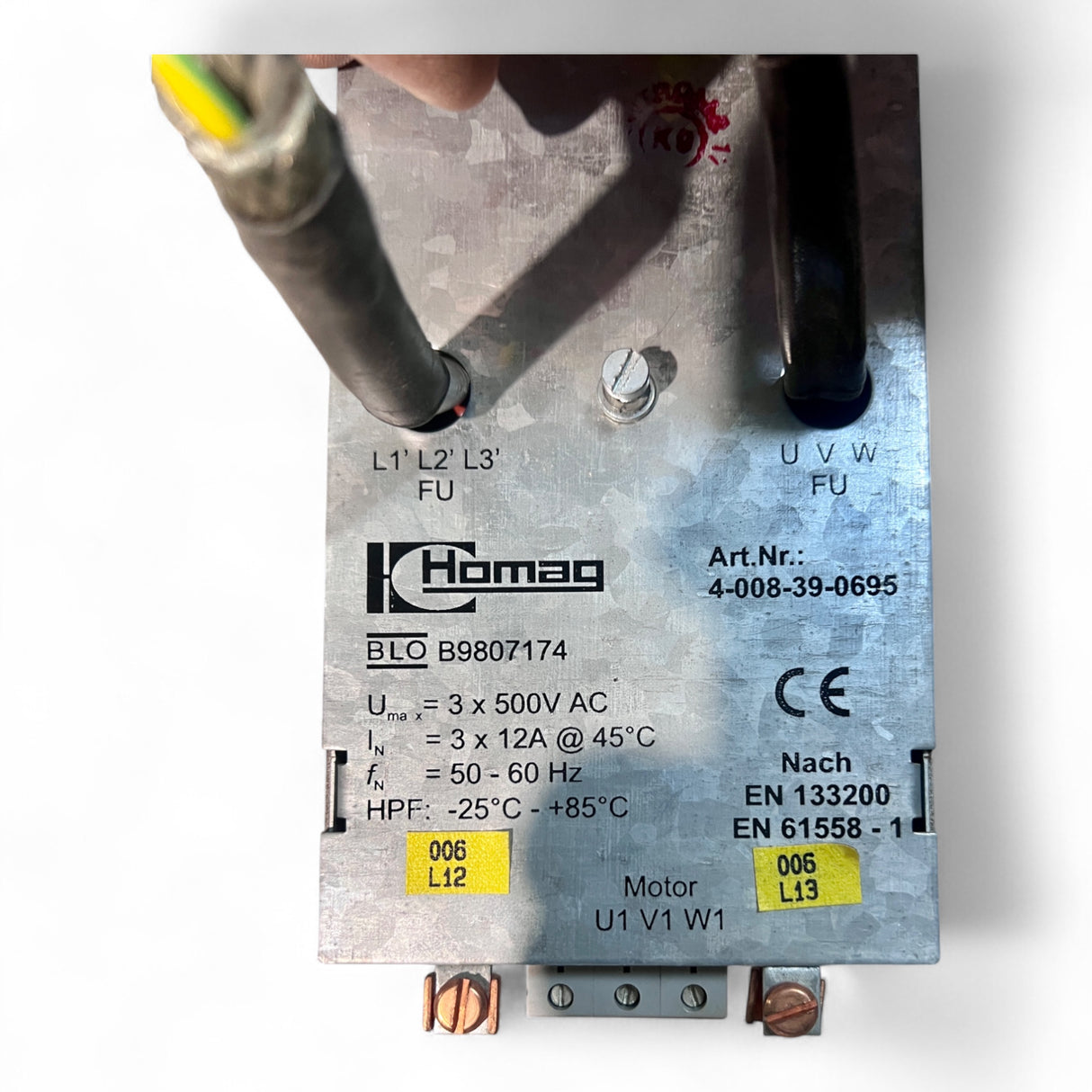 HOMAG Funkentstörfilter BLO B9807174 3x500 V AC 12 A – Artikelnummer 4-008-39-0695 – Ansicht 3