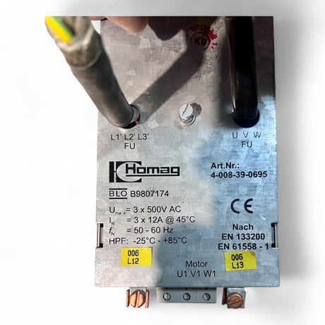 HOMAG Funkentstörfilter BLO B9807174 3x500 V AC 12 A – Artikelnummer 4-008-39-0695 – Ansicht 3