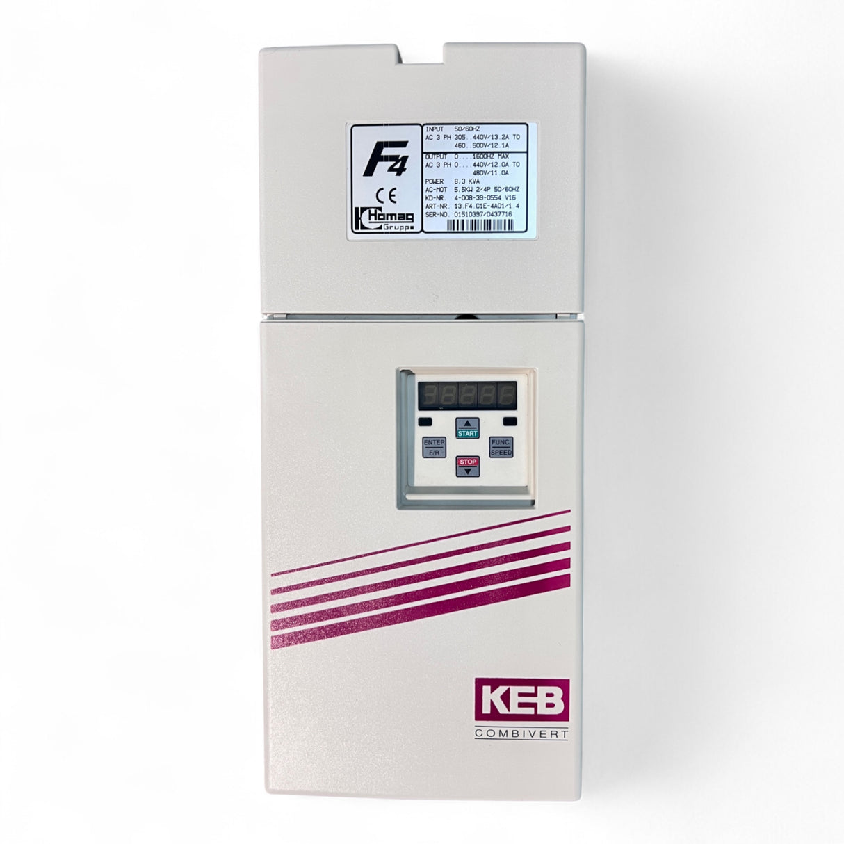 HOMAG KEB Frequenzumrichter COMBIVERT F4 13.F4.C1E-4A01.1/4 für 5,5 kW 400 V 50/60 Hz 4-008-39-0554 V16 – Ansicht 3