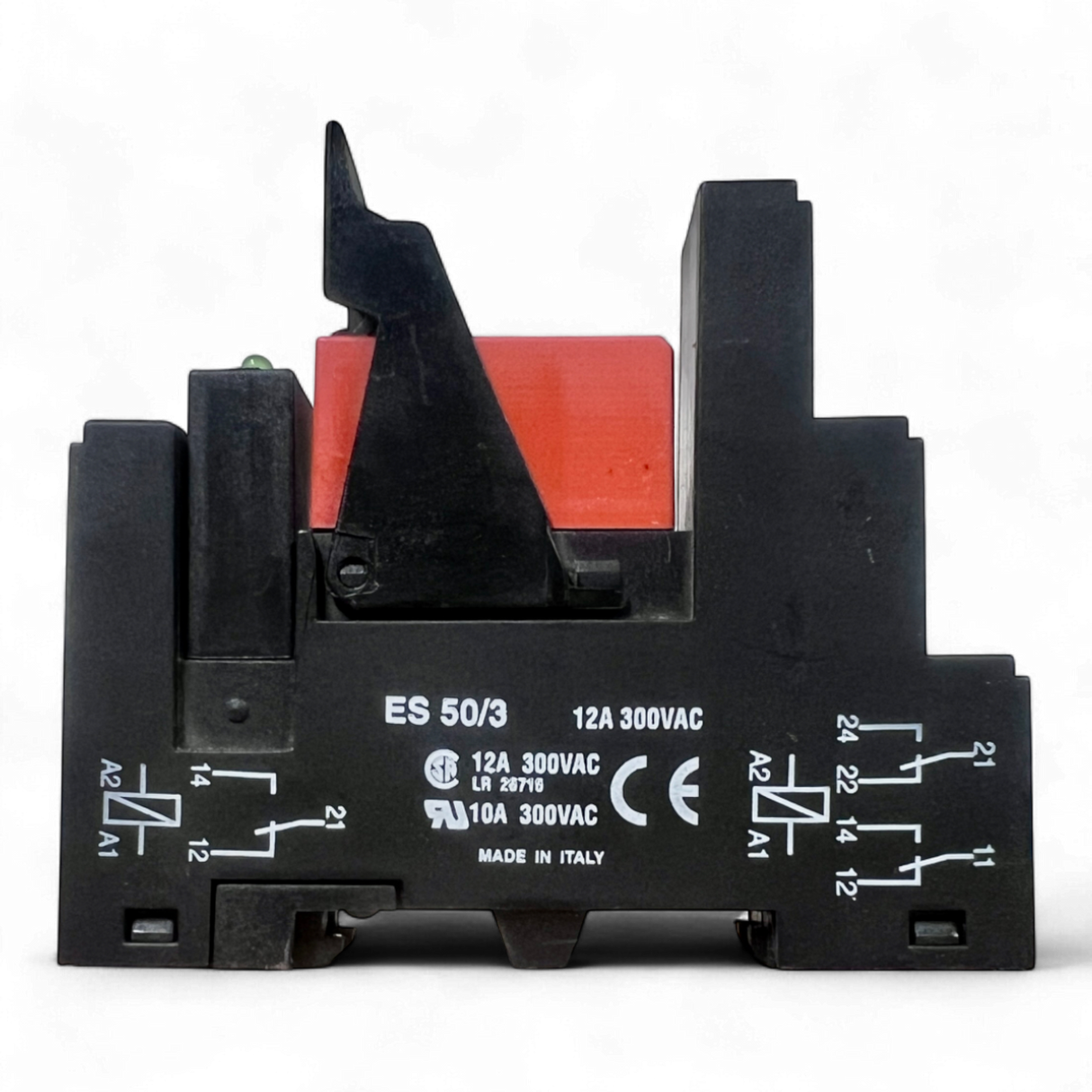 Schrack Relais RT424024 mit Sockel ES 50/3 – Relaisfassung | Relay Socket | Art.-Nr. ES50/3 – Ansicht 3
