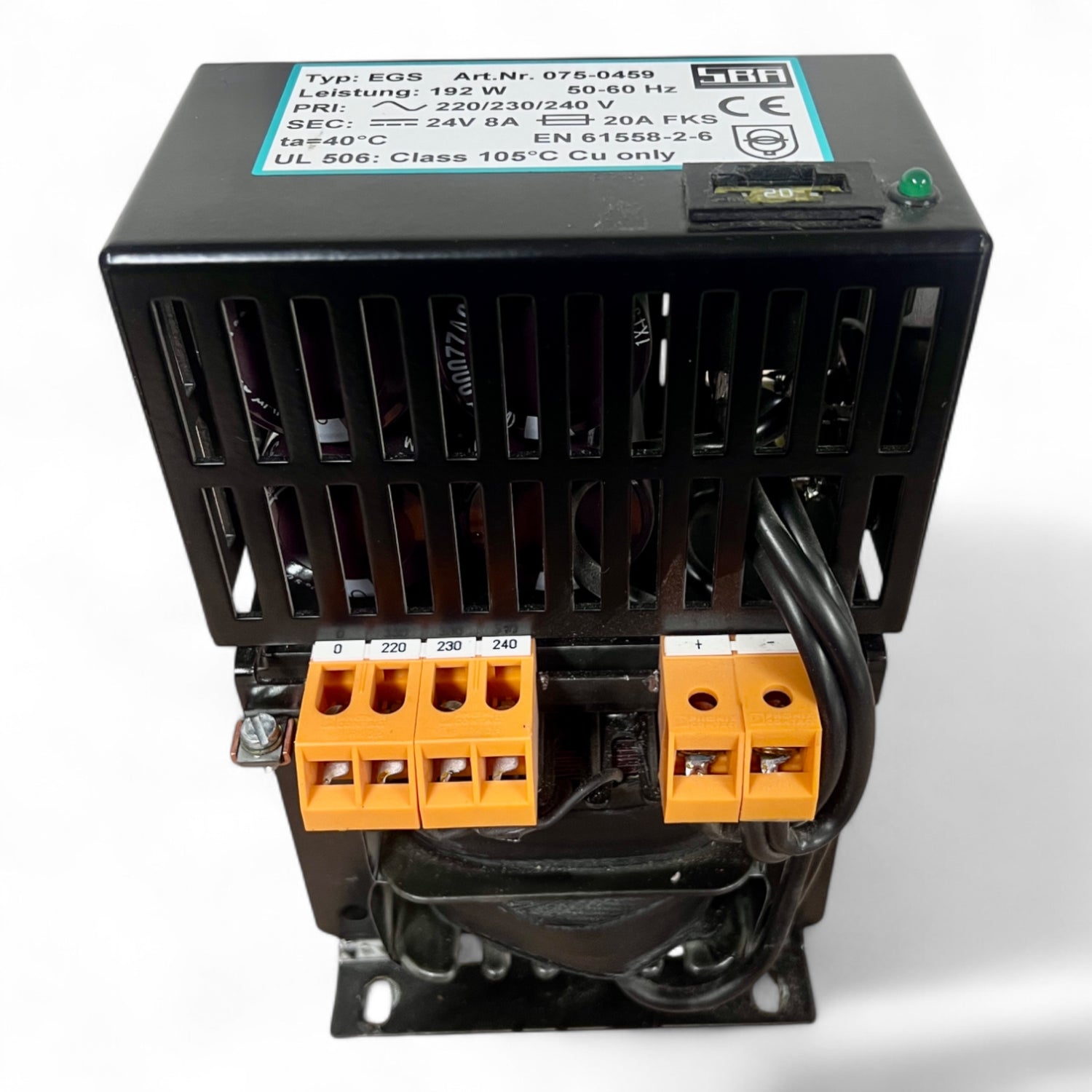 SBA Transformator Typ EGS 24V 8A 192W – Art.Nr. 075-0459 – Ansicht 6