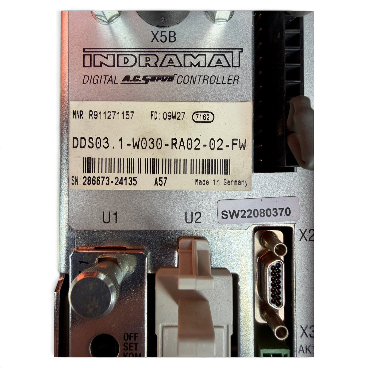 Indramat DDS03.1-W030-RA02-02-FW, SN 286673-24135 – Typenschild MNR R911271157