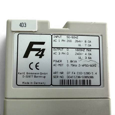 KEB COMBIVERT F4 Frequenzumrichter Art.-Nr. 07.F4.C1D-1280 V1.4 inkl. Bedienfeld 00.F4.010-2009 – Ansicht 10