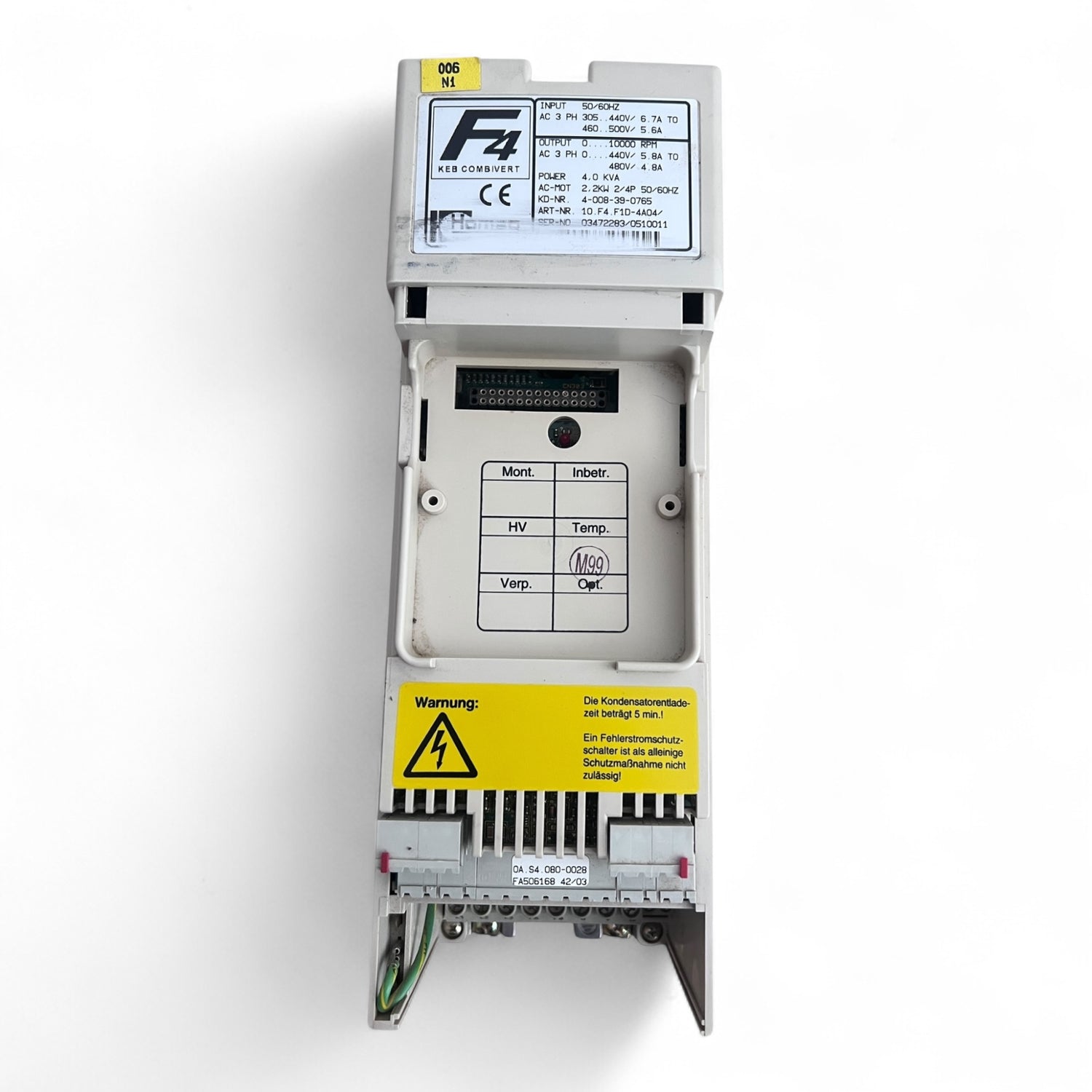 KEB COMBIVERT F4 Frequenzumrichter 10.F4.F1D-4040/Z 2.2 kW 4.0 kVA Motorleistung mit RS232-Toslink Modul – Ansicht 9