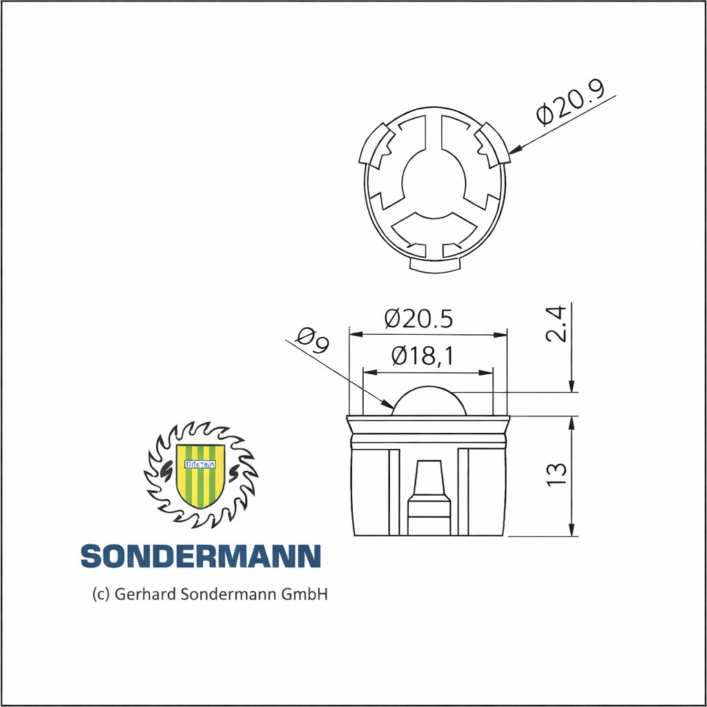 Kugeldüse Luftdüse 20,5 mm Luftkissentisch mit Feder wie Holzma 2-052-66-2600 HOMAG Sawteq Kugelventil mit Feder – Ansicht 5