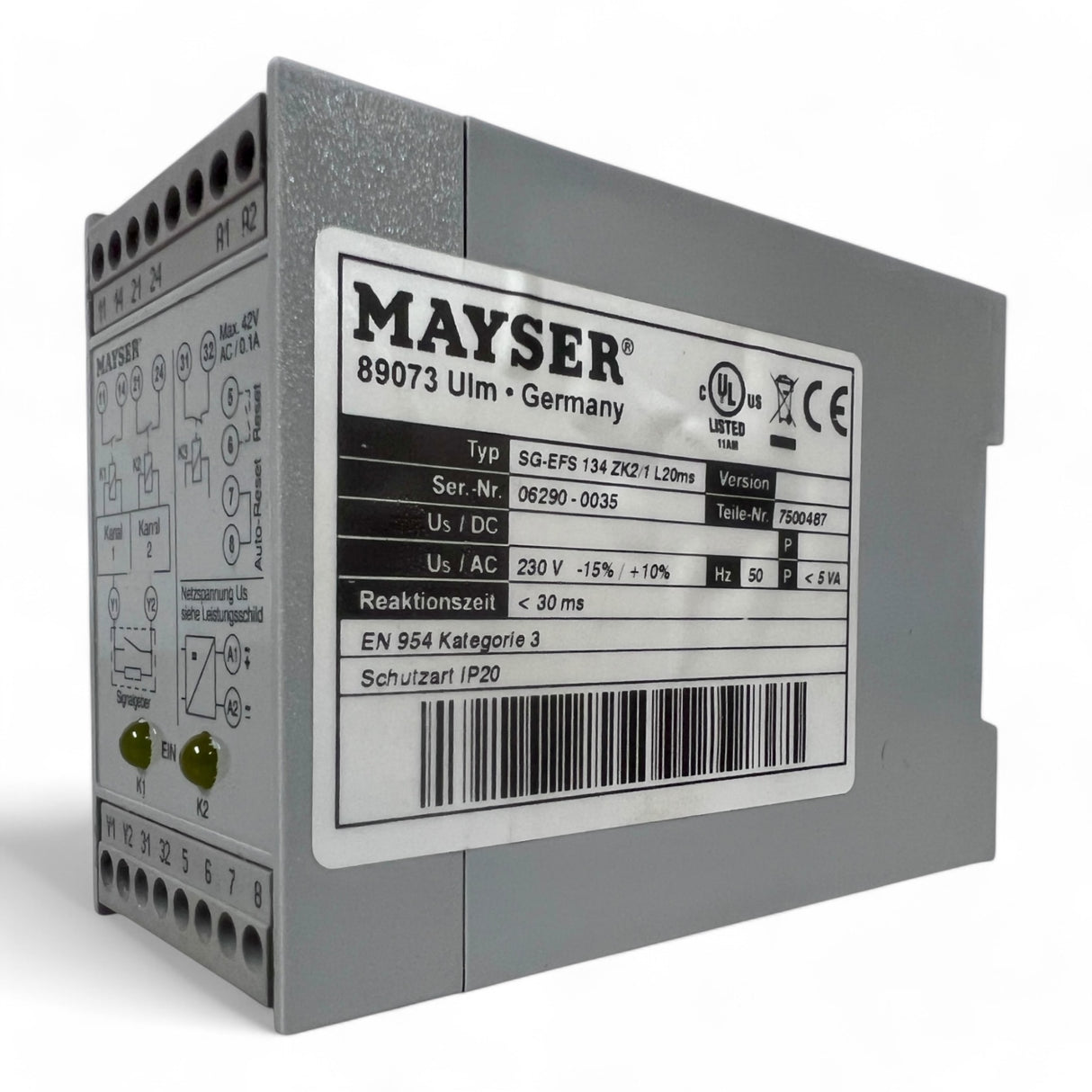 Mayser SG-EFS 134 ZK2/1 Sicherheitsrelais – Ansicht 3