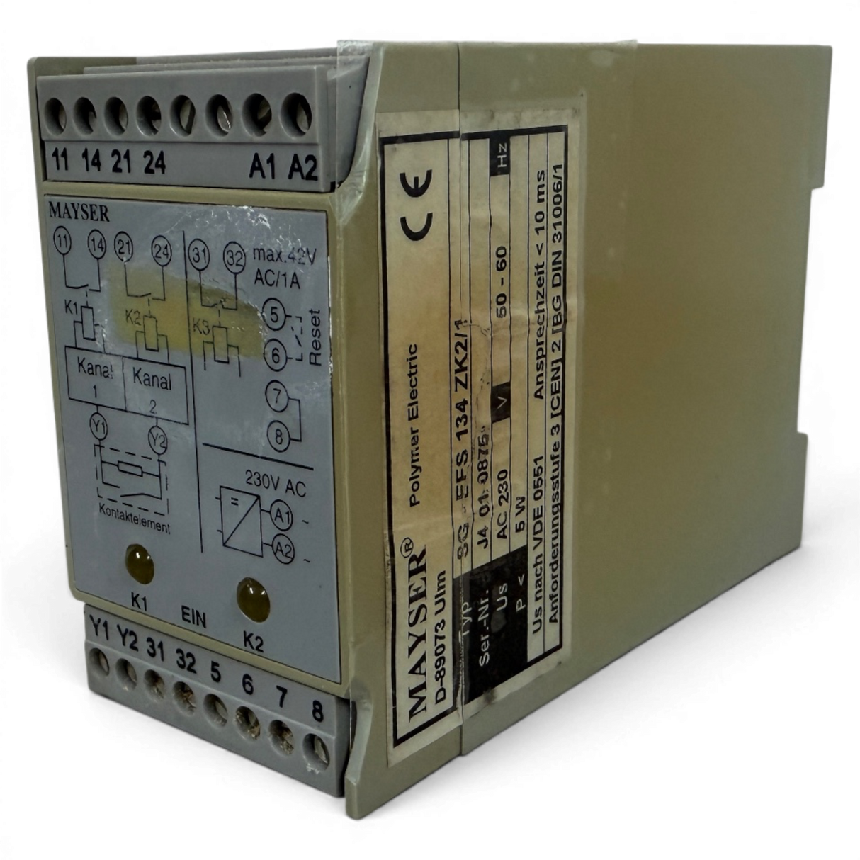 Mayser SG-EFS 134 ZK2/1 L20ms Sicherheitsschaltgerät Sicherheitsrelais