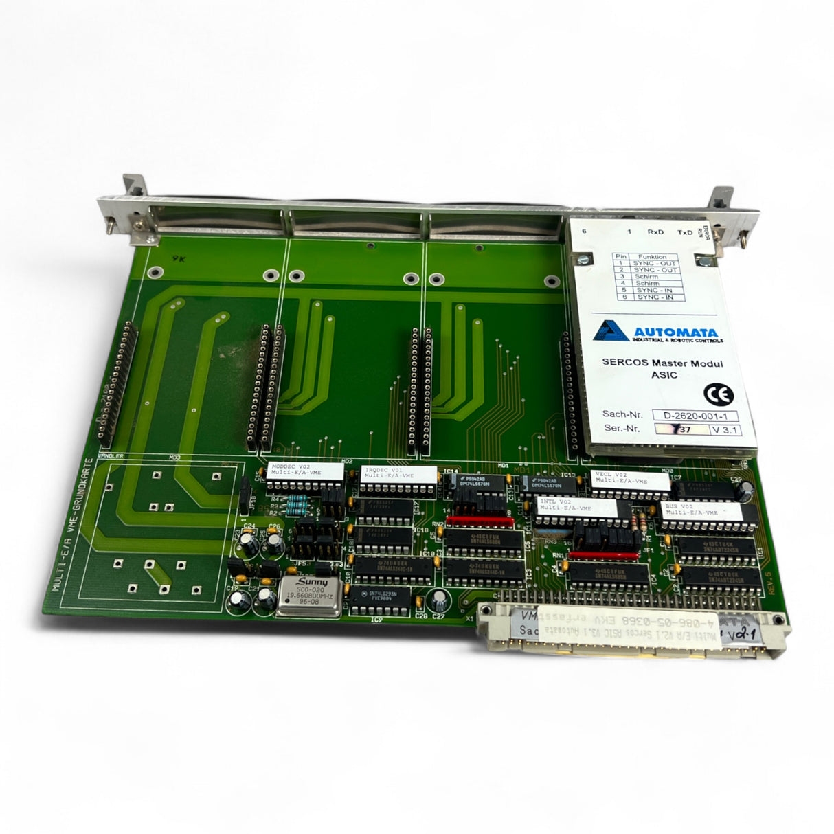 HOMAG MULTI-E/A VME-GRUNDKARTE Multi E/A V2.1 Sercos ASIC V3.1 Automata Art.-Nr. 4-086-05-0368