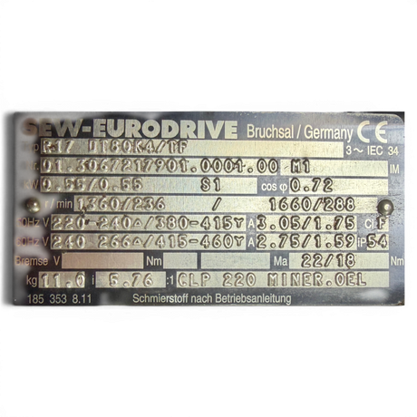 SEW EURODRIVE Getriebemotor R17 DT80K4/TF Art.-Nr. R17DT80K4TF – Ansicht 7