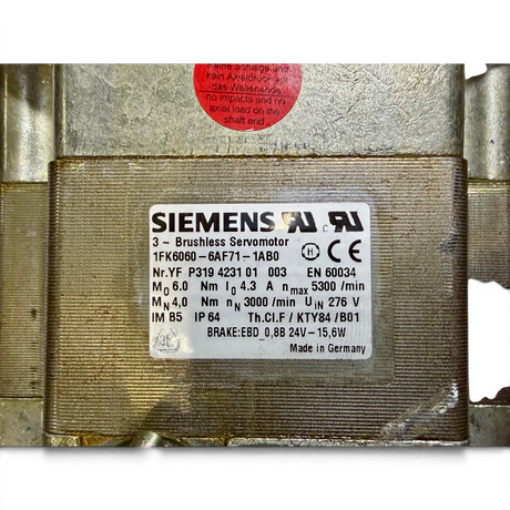 Siemens 1FK6060-6AF71-1AB0 Brushless Servomotor Art.-Nr. YF P319 4231 01 003 z.B. IMA 410 – Ansicht 5