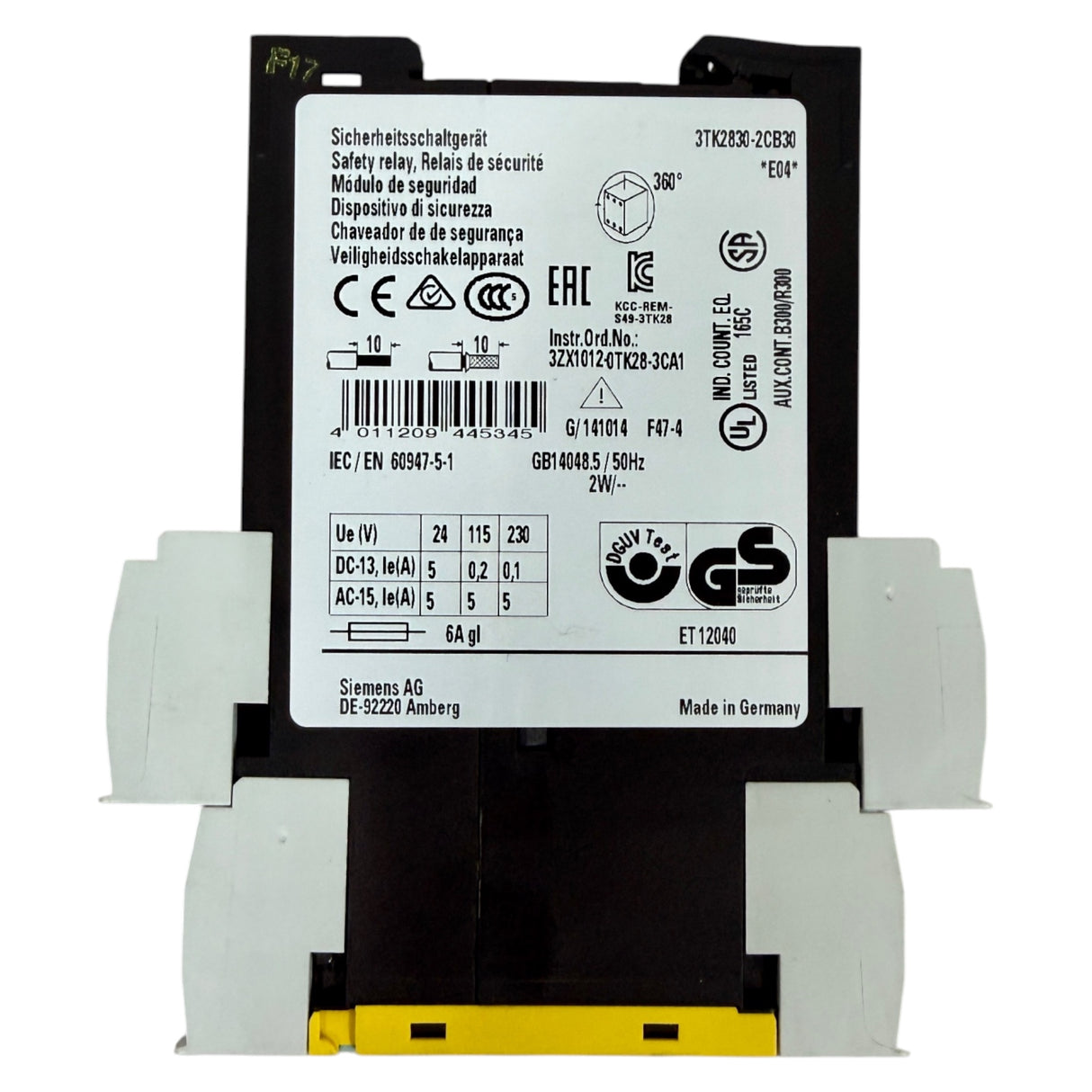 SIEMENS SIRIUS 3R Monitoring Relay 3RN1010-1CB00