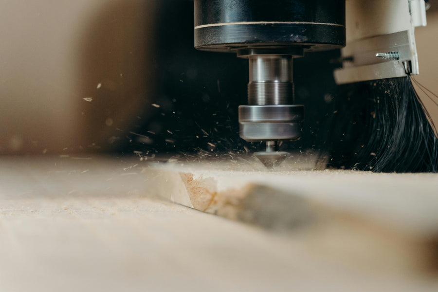 Detailaufnahme einer Holzbearbeitung